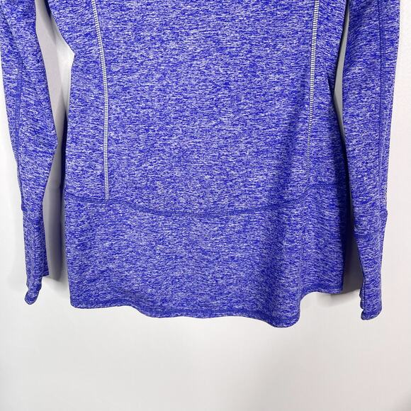 Athleta XSmall Purple Spacedye Running Wild 3.0 Half Zip Pullover Top Reflective - Picture 7 of 12